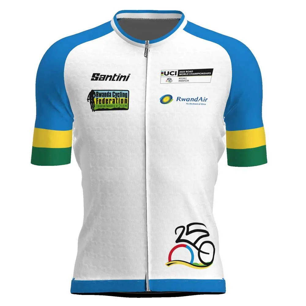 Santini Uci Road World Championships Visit Rwanda 2025 Korta ärmar Cykeltröja