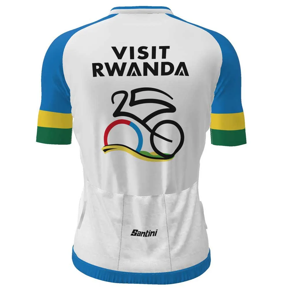 Santini Uci Road World Championships Visit Rwanda 2025 Korta ärmar Cykeltröja