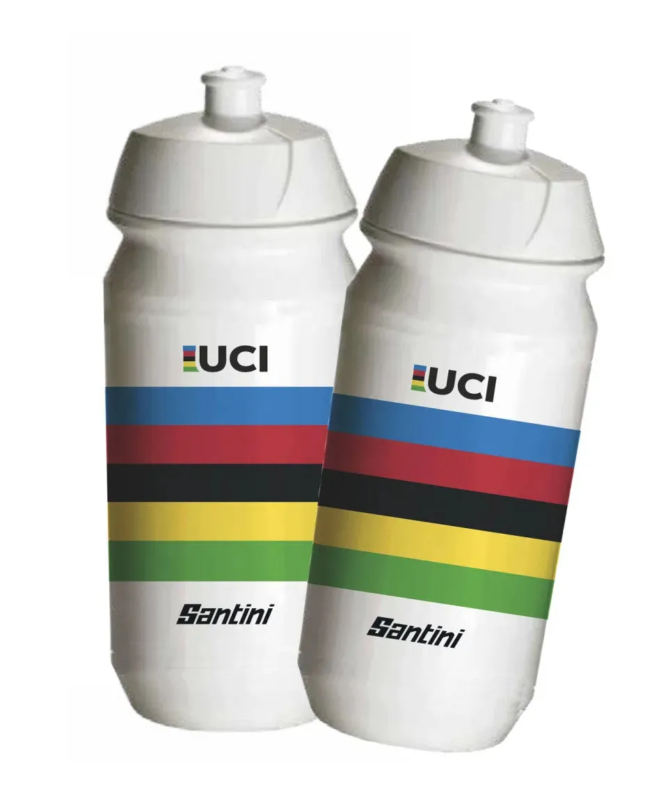 Santini UCI World Champion Bidon, White Santini UCI World Champion Bidon, White