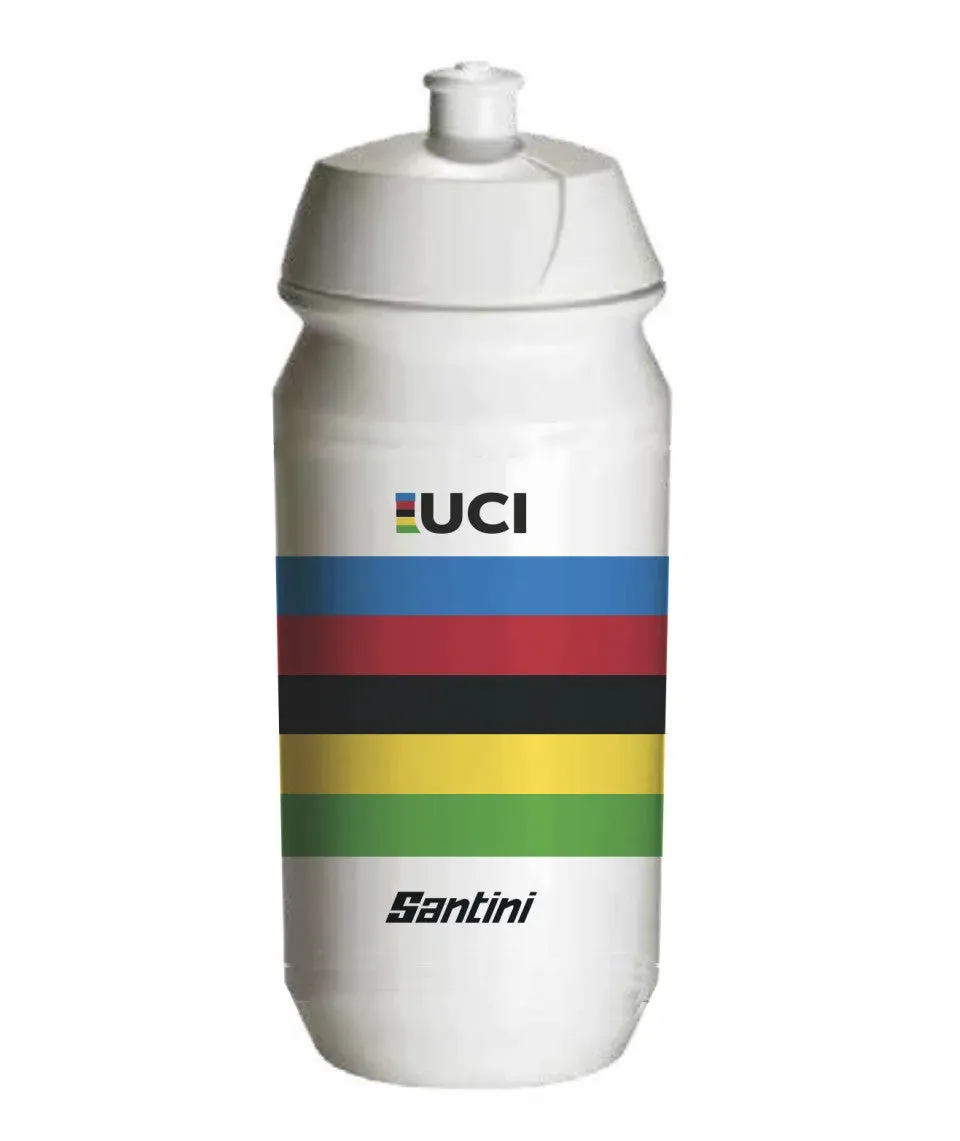 Santini UCI World Champion Bidon, White Santini UCI World Champion Bidon, White