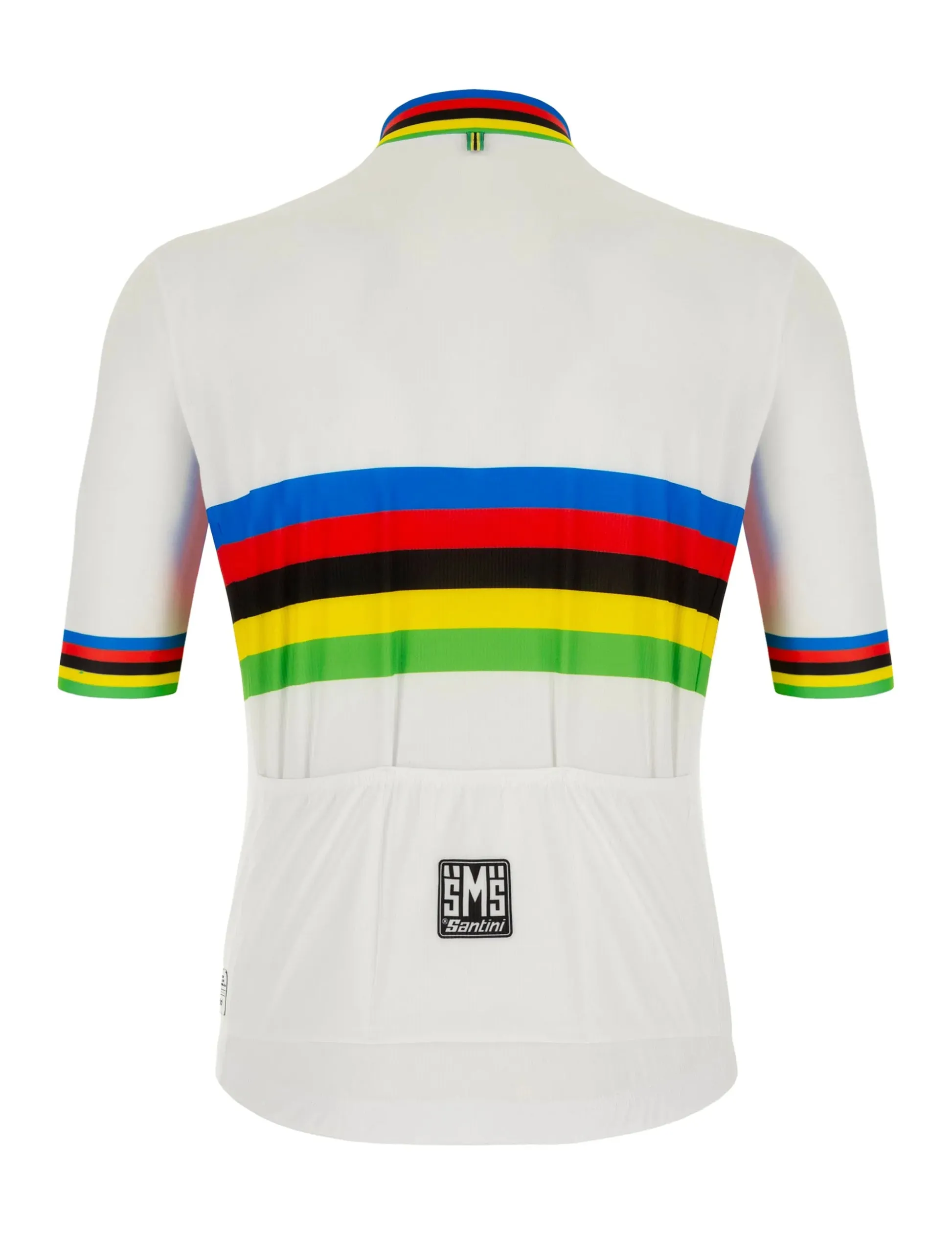 Santini UCI WORLD CHAMPION ECO JERSEY, WHITE/RAINBOW Santini UCI WORLD CHAMPION ECO JERSEY, WHITE/RAINBOW