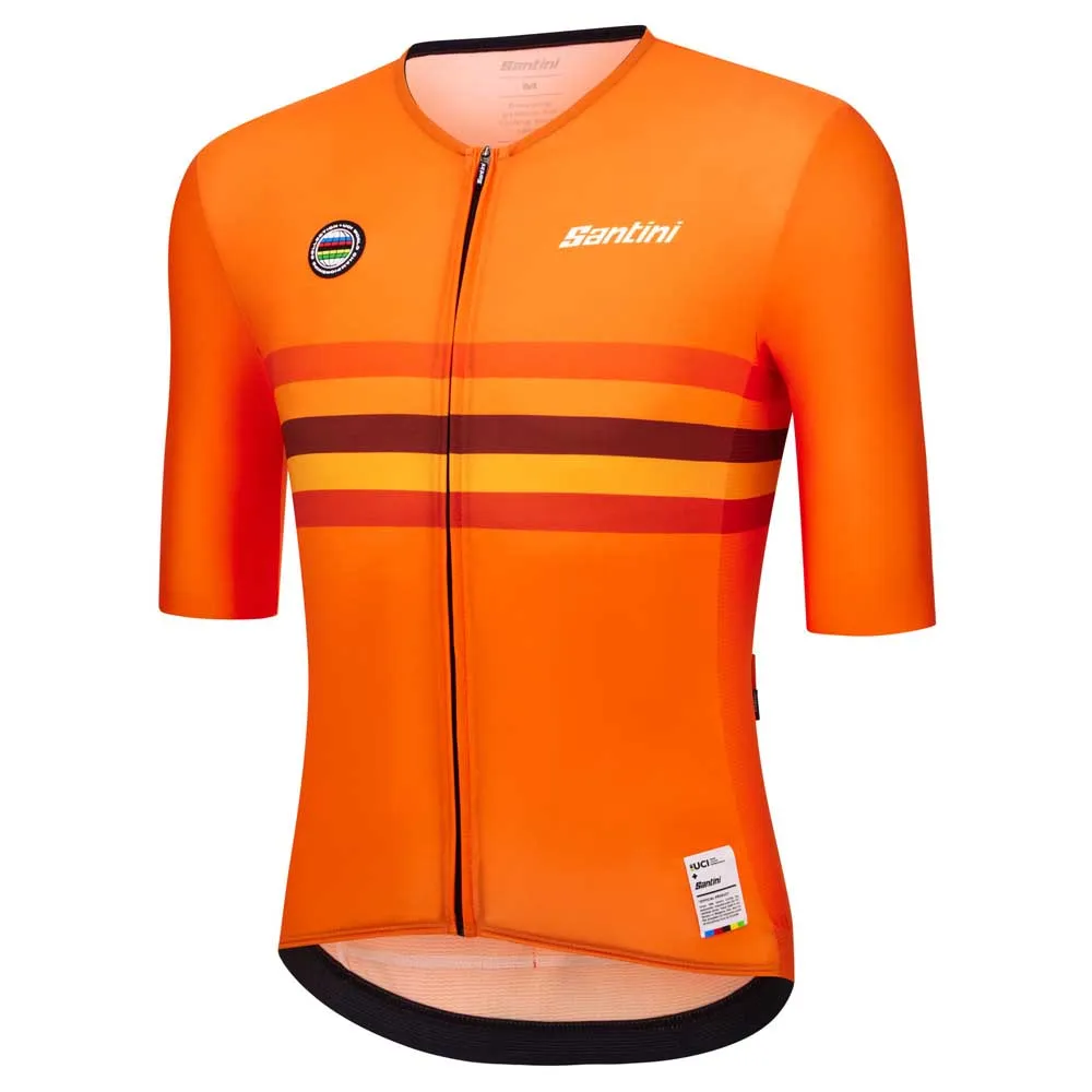 Santini Uci World Champion Netherlands 2025 Korta ärmar Cykeltröja Santini Uci World Champion Netherlands 2025 Korta ärmar Cykeltröja