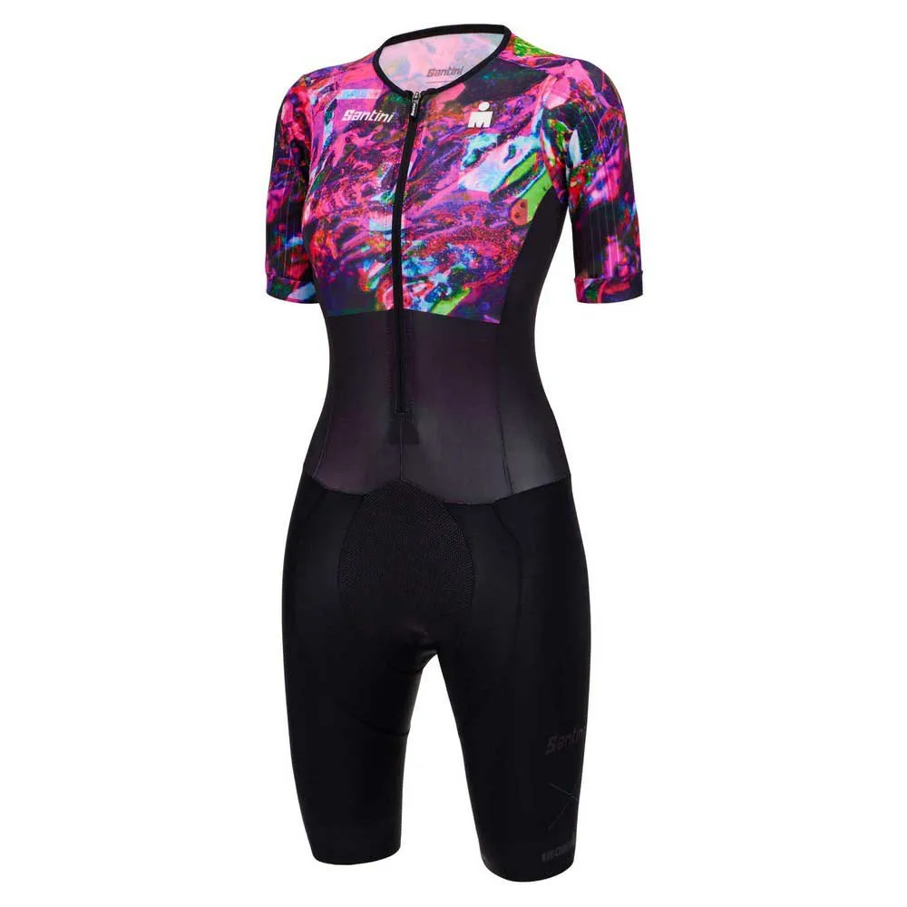 Santini Viper Zephyr X Ironman Kortärmad Triathlondräkt, Fuchsia