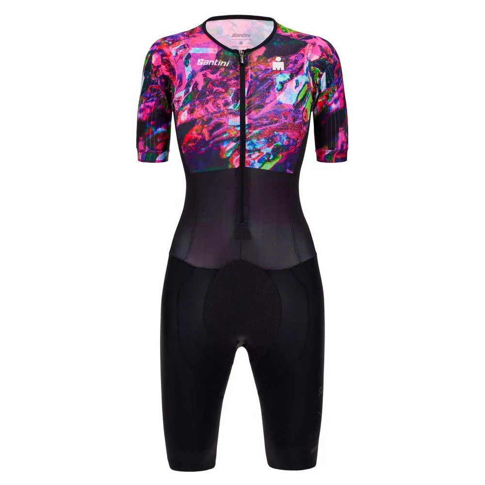 Santini Viper Zephyr X Ironman Kortärmad Triathlondräkt, Fuchsia