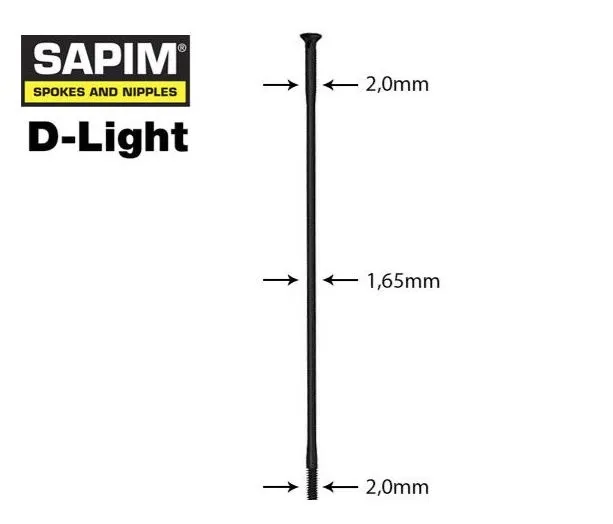 Sapim D-Light Straightpull Svart Eker, 302mm