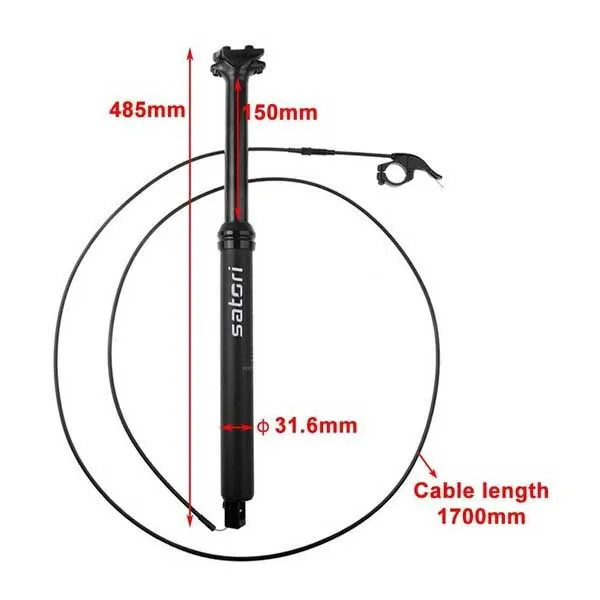 Satori Sorata Pro 150 Mm Dropperstolpe, Black, 330-480mm, 31.6mm