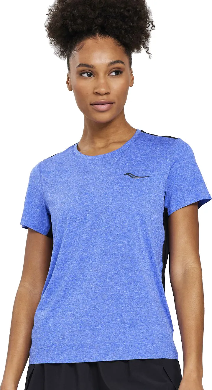 Saucony Women's Time Trial Short Sleeve, Blue raz heather