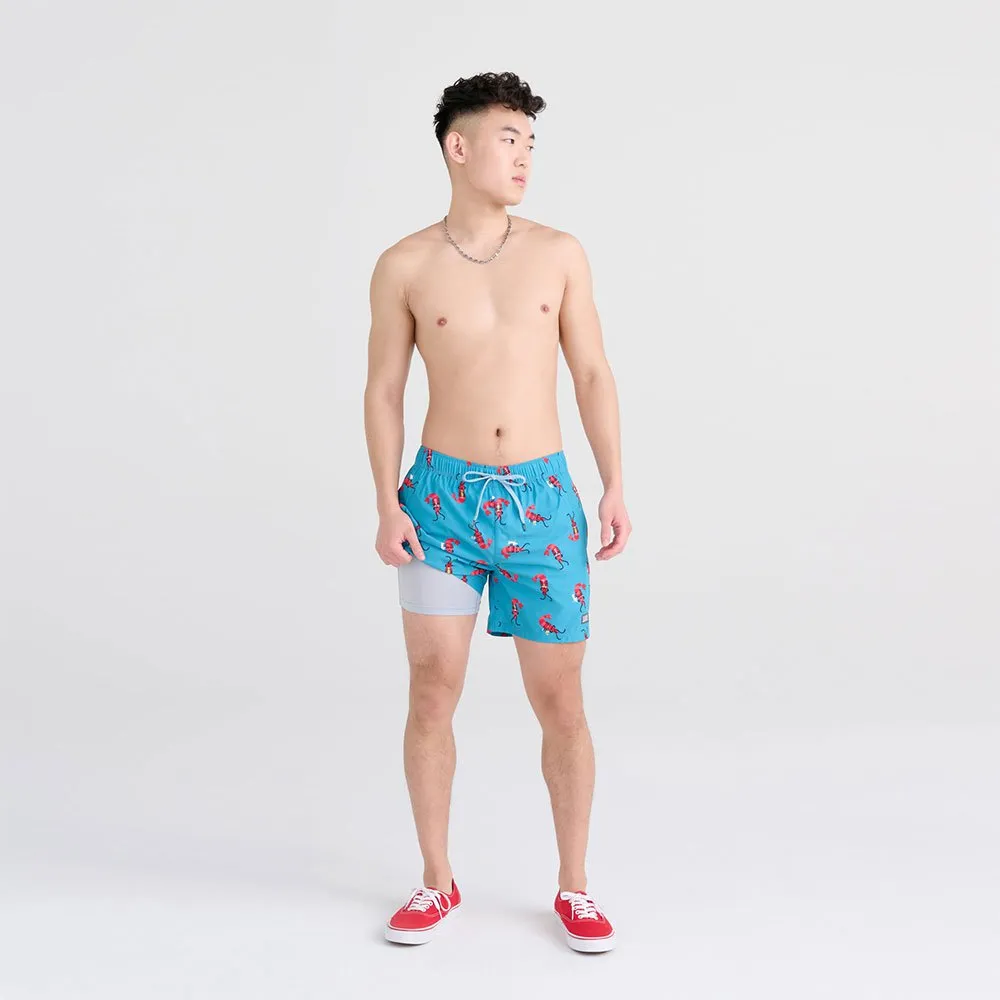 Saxx Underwear Oh Buoy 2in1 Simshorts male, Shrimp cocktail / blue moon