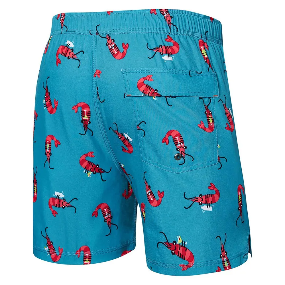 Saxx Underwear Oh Buoy 2in1 Simshorts male, Shrimp cocktail / blue moon