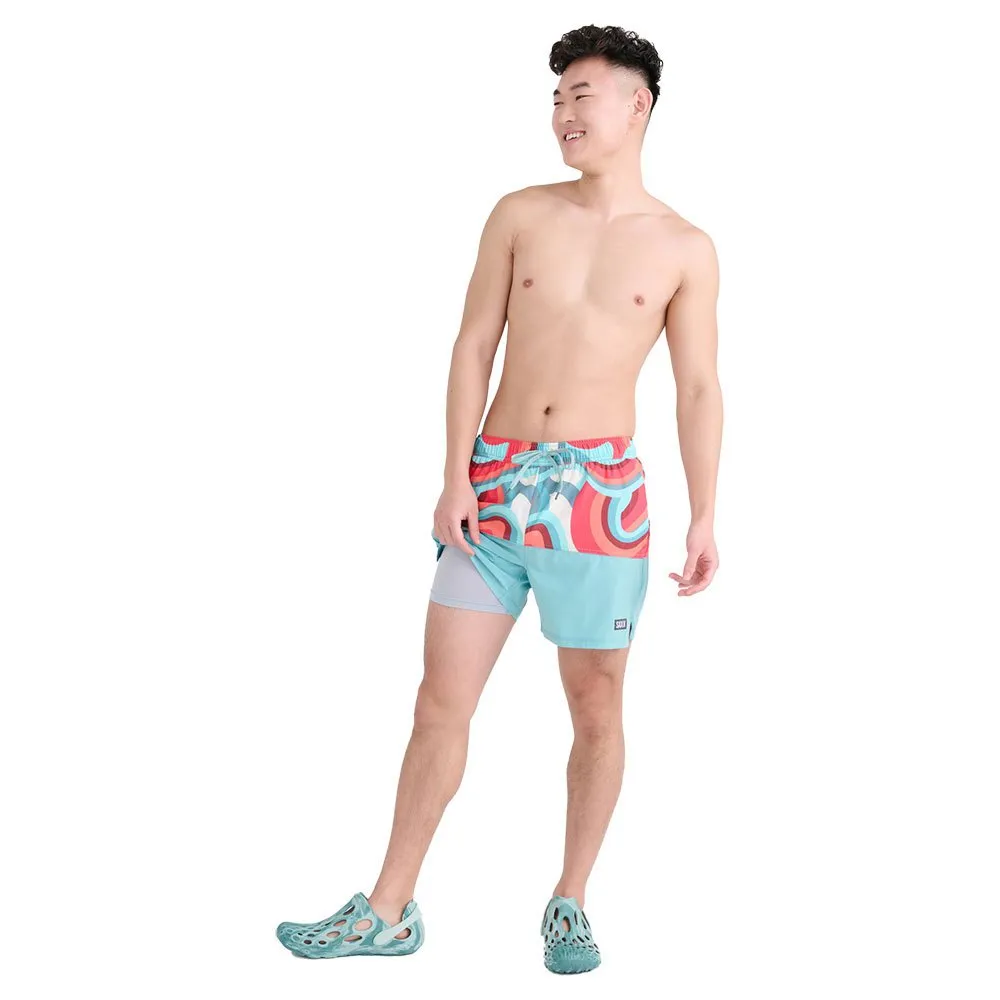 Saxx Underwear Oh Buoy Colourblocked 2in1 Simshorts male, Giant wave / sea foam Saxx Underwear Oh Buoy Colourblocked 2in1 Simshorts male, Giant wave / sea foam