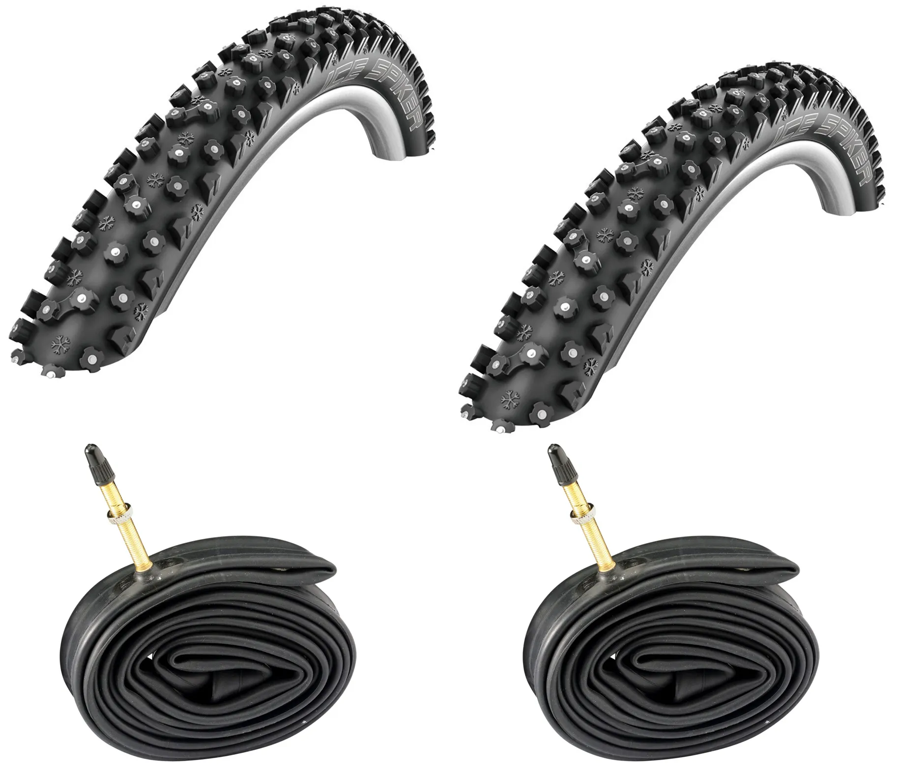 Schwalbe 2 Däck + 2 Slangar Schwalbe Ice Spiker Pro 29x2,25 med Presta Ventil Schwalbe 2 Däck + 2 Slangar Schwalbe Ice Spiker Pro 29x2,25 med Presta Ventil