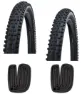 Schwalbe 2 däck + 2 slangar Schwalbe Nobby Nic och Rocket Ron 29 x 2,25"med Presta Ventil