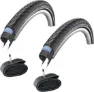 Schwalbe 2 däk + 2 slangar Schwalbe Marathon Plus 700x32c Vanlig. ventil