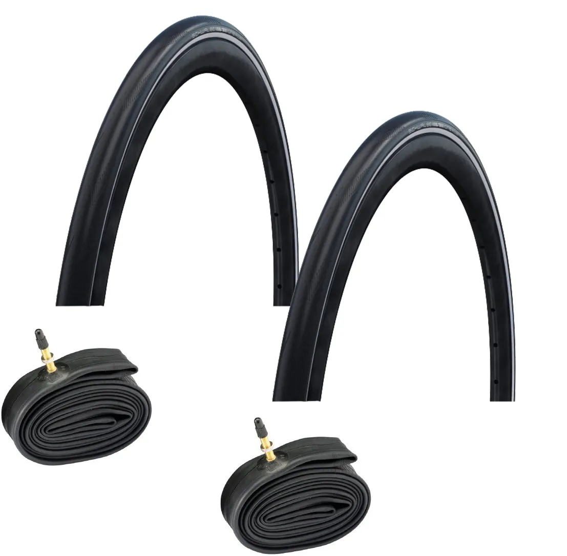 Schwalbe 2 dæk + 2 slangar Schwalbe One Plus Kanttrådsdäck 700x25C Schwalbe 2 dæk + 2 slangar Schwalbe One Plus Kanttrådsdäck 700x25C