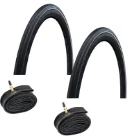 Schwalbe 2 dæk + 2 slangar Schwalbe One Plus Kanttrådsdäck 700x25C Schwalbe 2 dæk + 2 slangar Schwalbe One Plus Kanttrådsdäck 700x25C