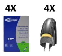 Schwalbe 4 däck + 4 slangar Schwalbe Kid 12" Schwalbe 4 däck + 4 slangar Schwalbe Kid 12"