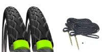 Schwalbe Marathon Greenguard 700x23 2 däck + 2 slangar Schwalbe Marathon Greenguard 700x23 2 däck + 2 slangar