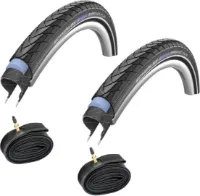 Schwalbe Marathon Plus vardagsdäck 700 x 25C reflexskant sampack 48 mm. racerventil Schwalbe Marathon Plus vardagsdäck 700 x 25C reflexskant sampack 48 mm. racerventil
