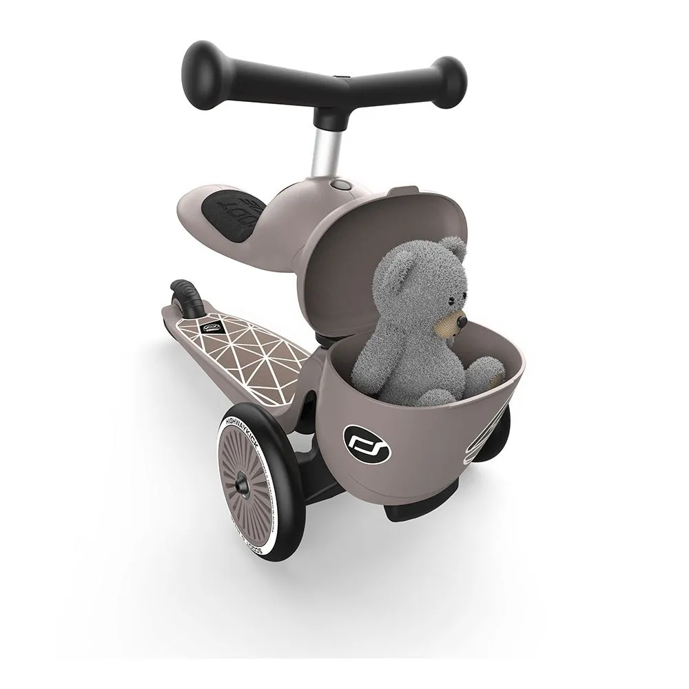 Scoot & Ride Highwaykick One Lifestyle Brown Lines Sparkcykel, Multicolor, One Size