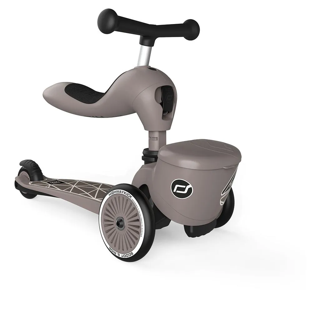 Scoot & Ride Highwaykick One Lifestyle Brown Lines Sparkcykel, Multicolor, One Size