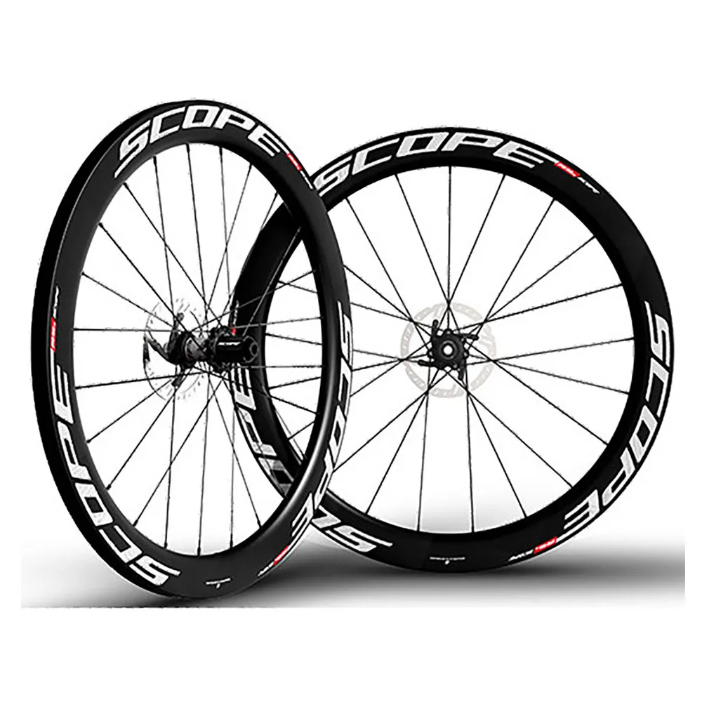Scope R5d Cl Disc Tubeless Landsvägshjulset, Black / white, 12 x 100/12 x 142mm, Shimano/Sram HG