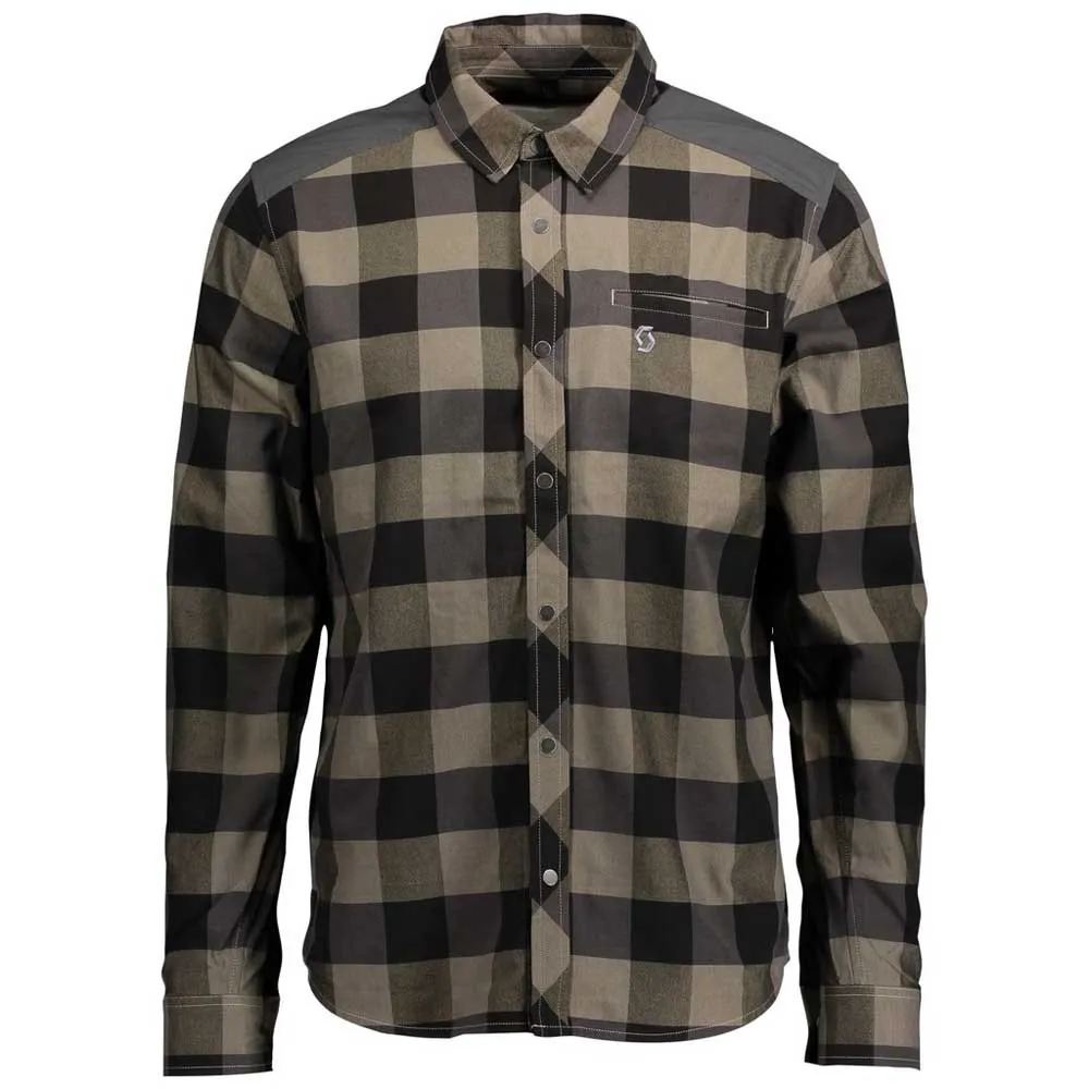 SCOTT Check Ft Skjorta Med Långa ärmar, Dust beige / dark grey, M