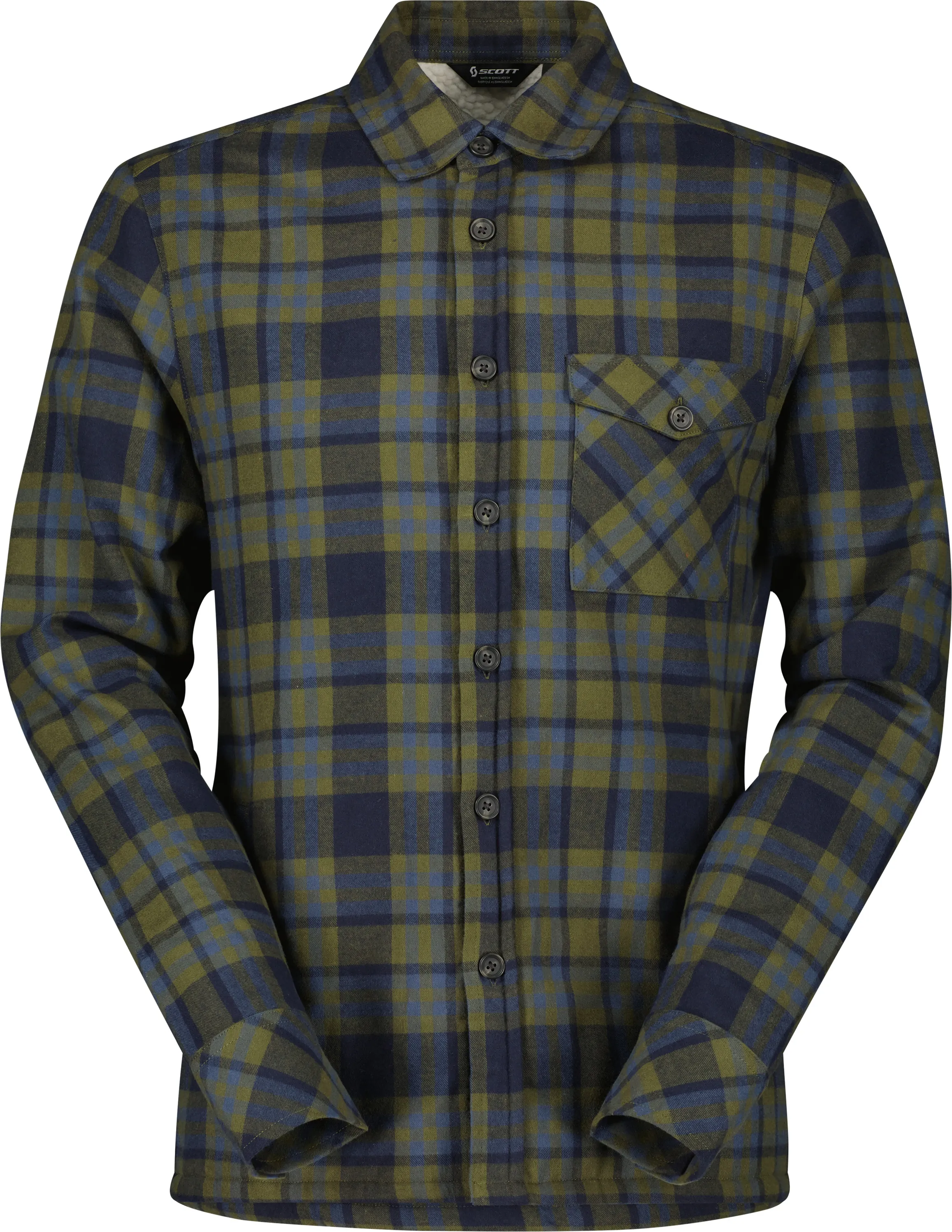 SCOTT Men's Shirt Heritage Pile, Fir Green/Dark Blue