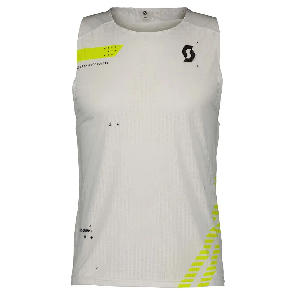 SCOTT Rc Run Sl ärmlös T-shirt male, White / yellow