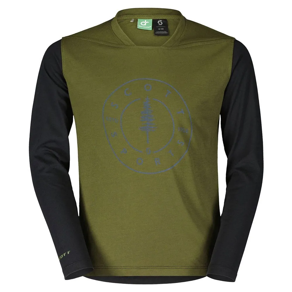 SCOTT Trail Flow 10 Dri Långärmad Endurotröja, Fir green / black