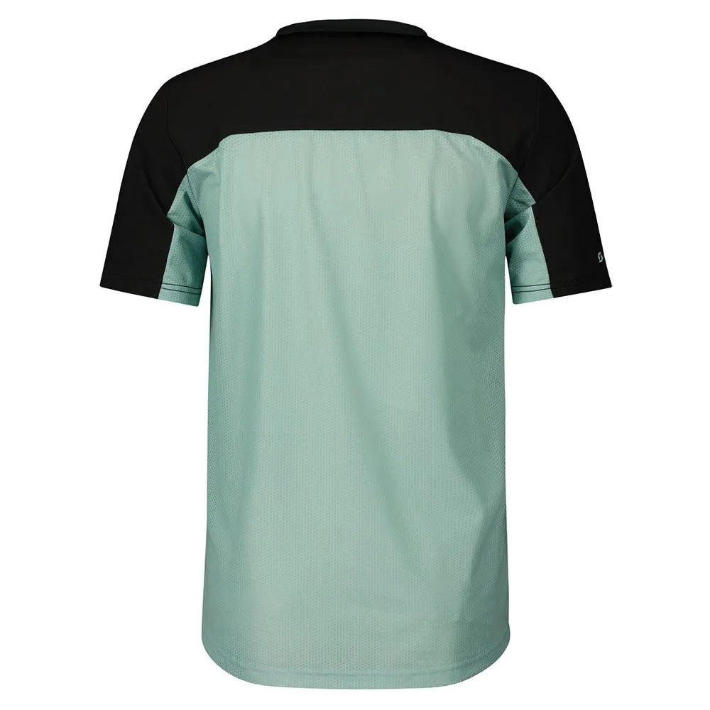 SCOTT Trail Vertic Zip Kortärmad Endurotröja, Mineral green / black, S