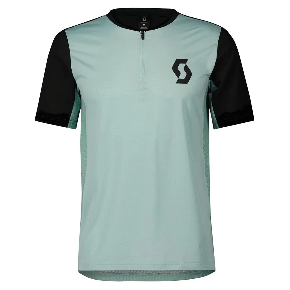 SCOTT Trail Vertic Zip Kortärmad Endurotröja, Mineral green / black, S