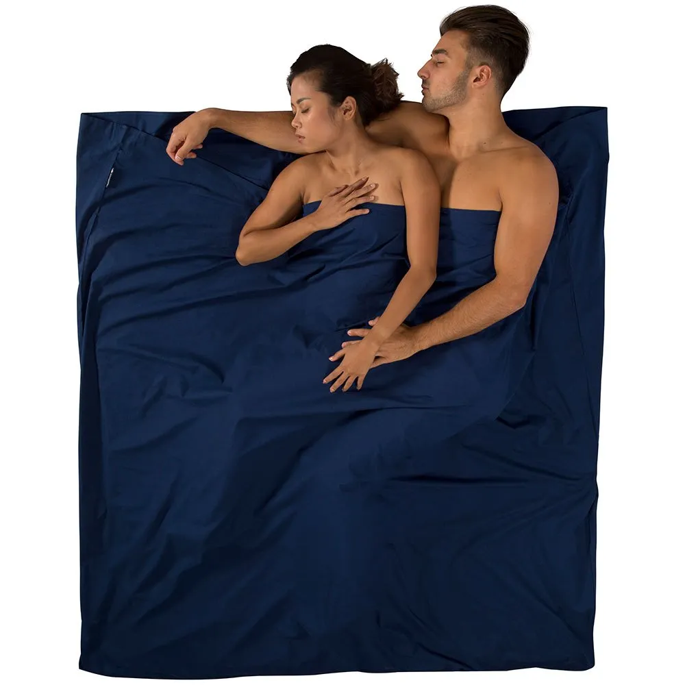 Sea To Summit Bomull Dubbel Lakan, Blue