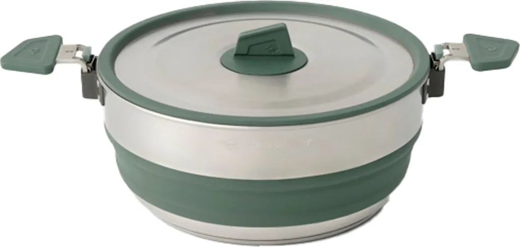 Sea To Summit Detour Stainless Steel Collapsible Pot 3 L, LAUREL WREATH GREEN, One Size