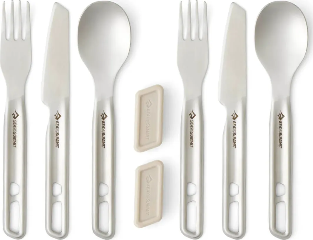 Sea To Summit Detour Stainless Steel Cutlery Set 6 Piece, STAINLESS STEEL GREY, One Size