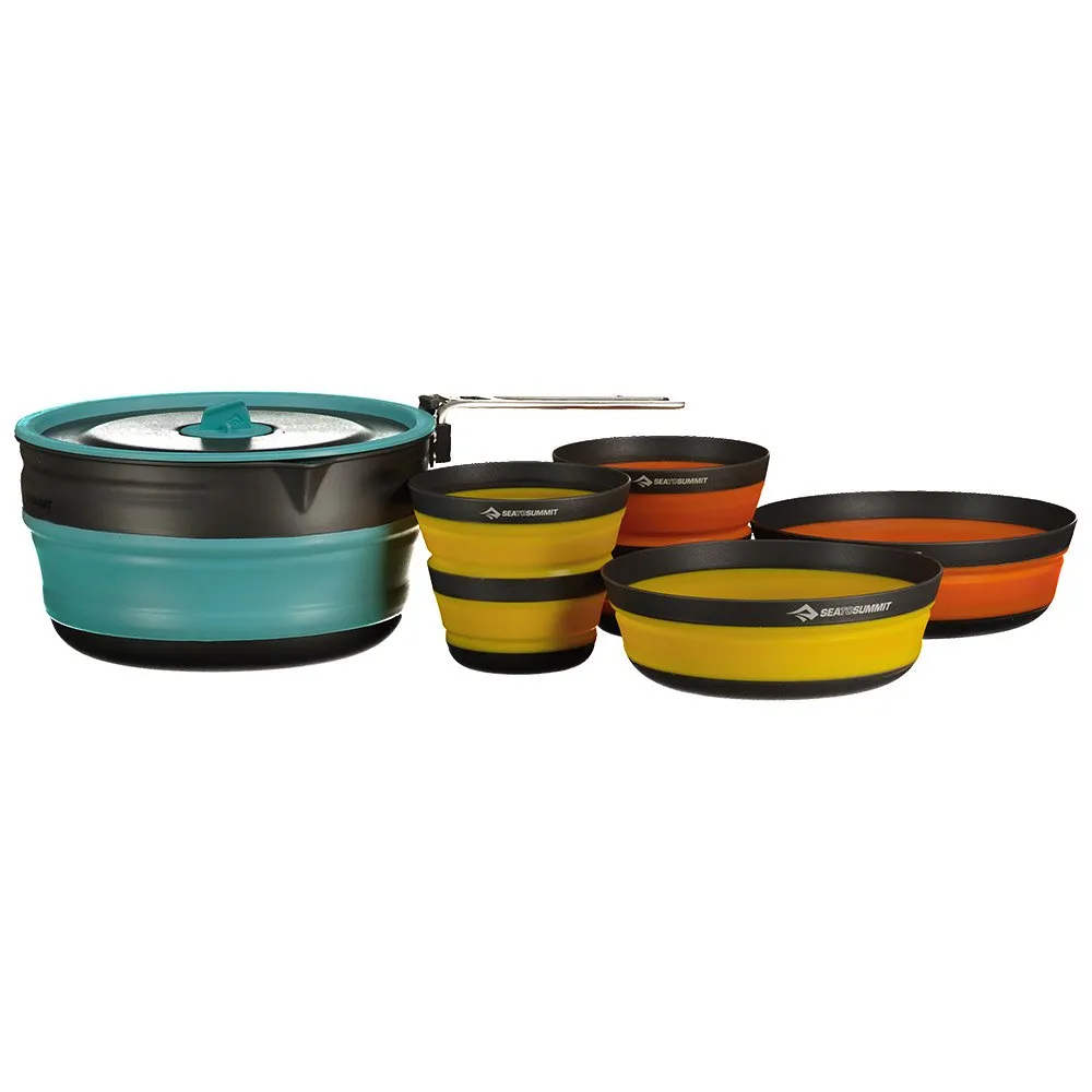 Sea To Summit Frontier Hopfällbart Kastrullset 5 Enheter, Green / yellow / rojo, One Size
