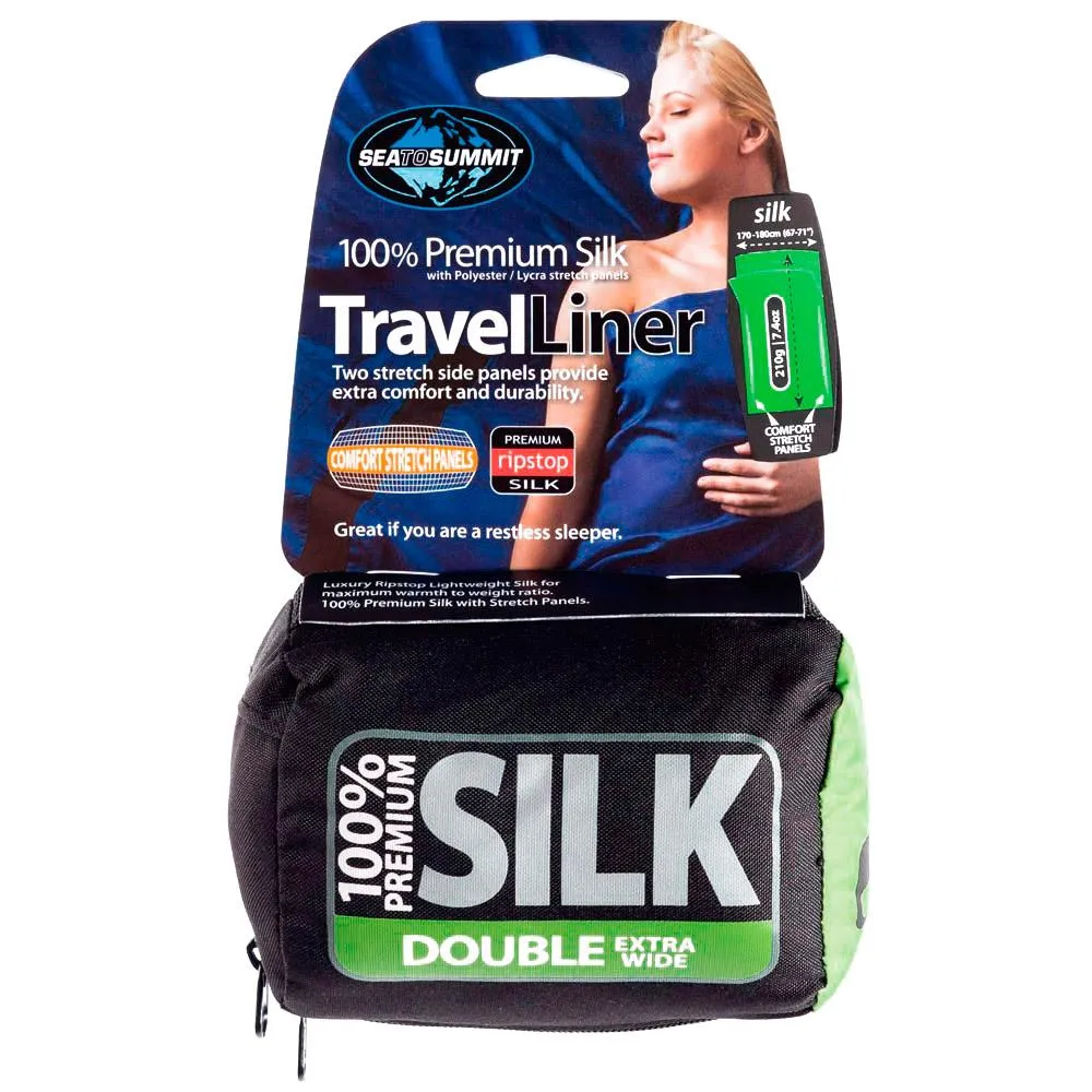 Sea To Summit Premium Silk Double Rectangular Foder, Navy