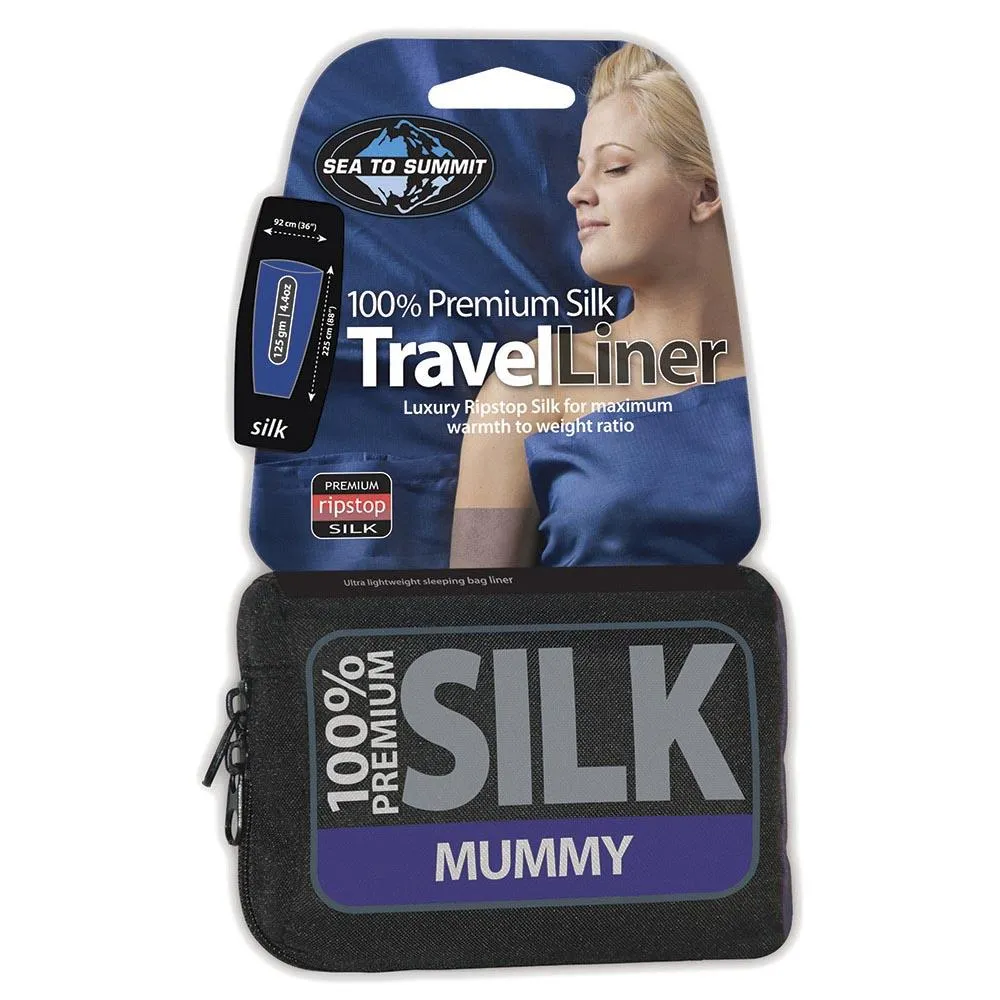 Sea To Summit Premium Silk Traveller Mummy Foder, Navy