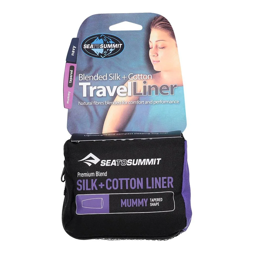 Sea To Summit Premium Silke+bomull Mumienfoder, Navy Sea To Summit Premium Silke+bomull Mumienfoder, Navy