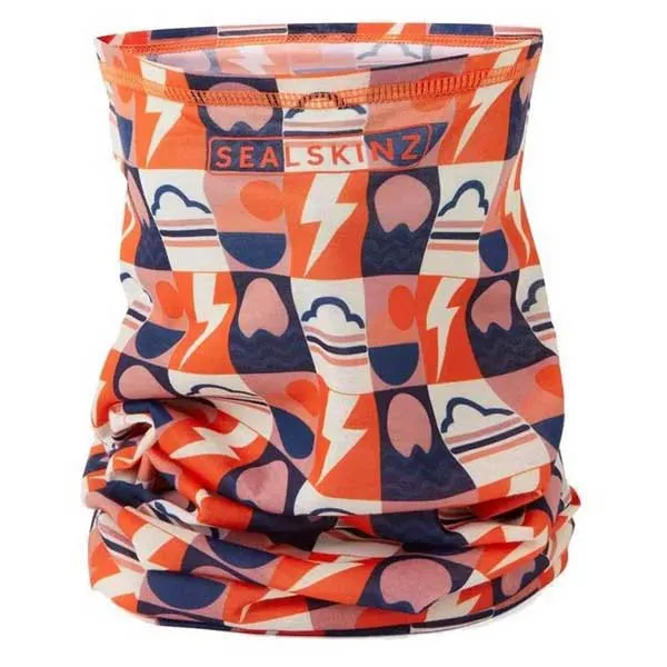 Sealskinz Harpley Halsvärmare, Cream / blue / orange / pink