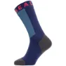 Sealskinz Warm Weather Hydrostop Wp Mid Strumpor, Blue / grey / red