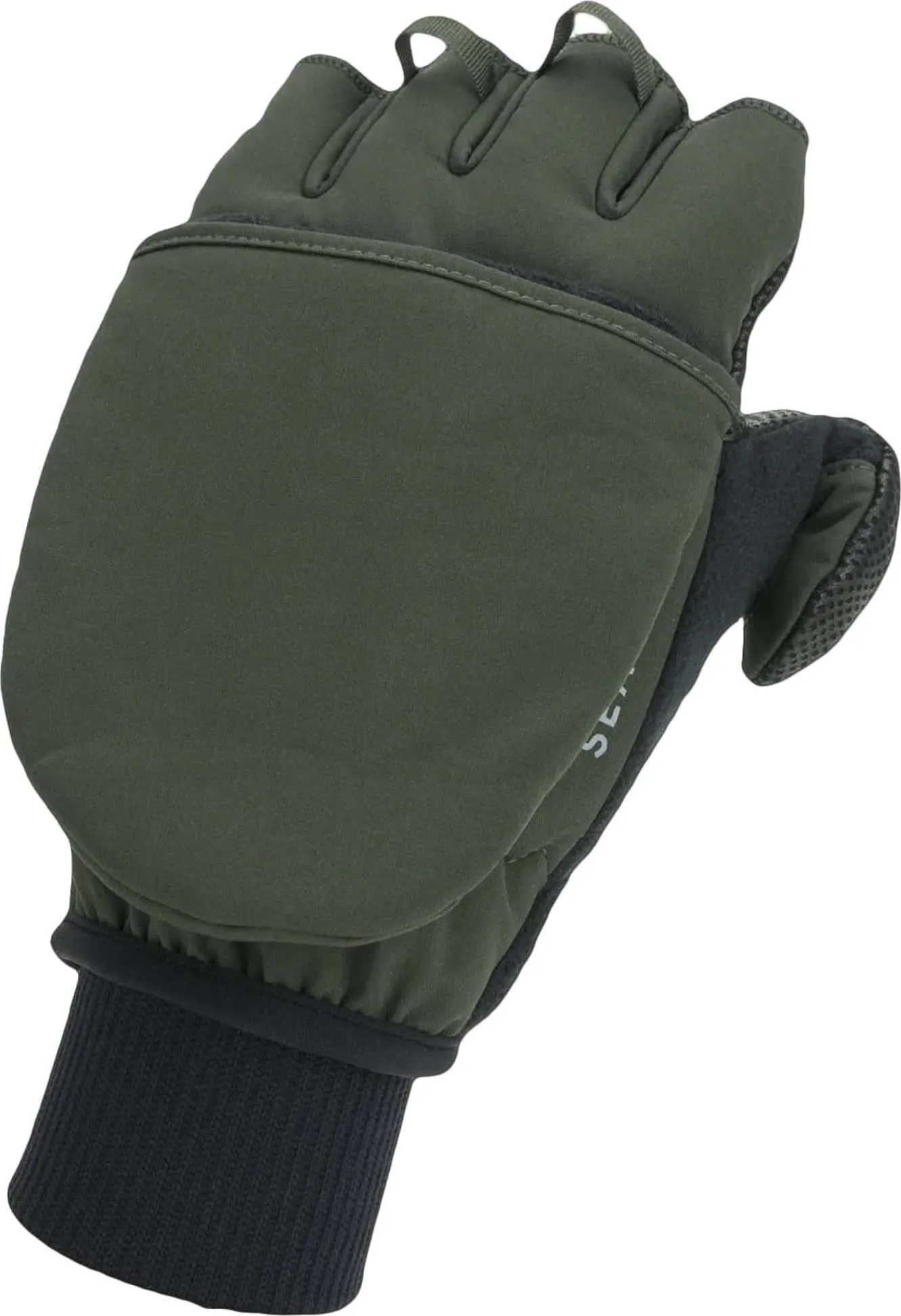 Sealskinz Windproof Cold Weather Convertible Mitt, Olive Green/Black Sealskinz Windproof Cold Weather Convertible Mitt, Olive Green/Black