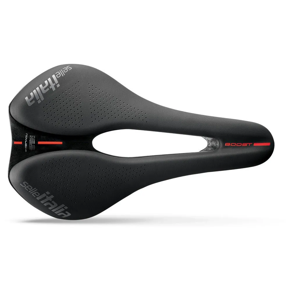 Selle Italia Novus Boost Evo Kit Carbon Superflow Cykelsadel, Black, 145mm