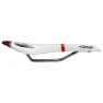 Selle San Marco Aspide Open Fit Racing Cykelsadel, White / black / red, 132mm