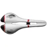 Selle San Marco Aspide Open Fit Racing Cykelsadel, White / black / red, 132mm