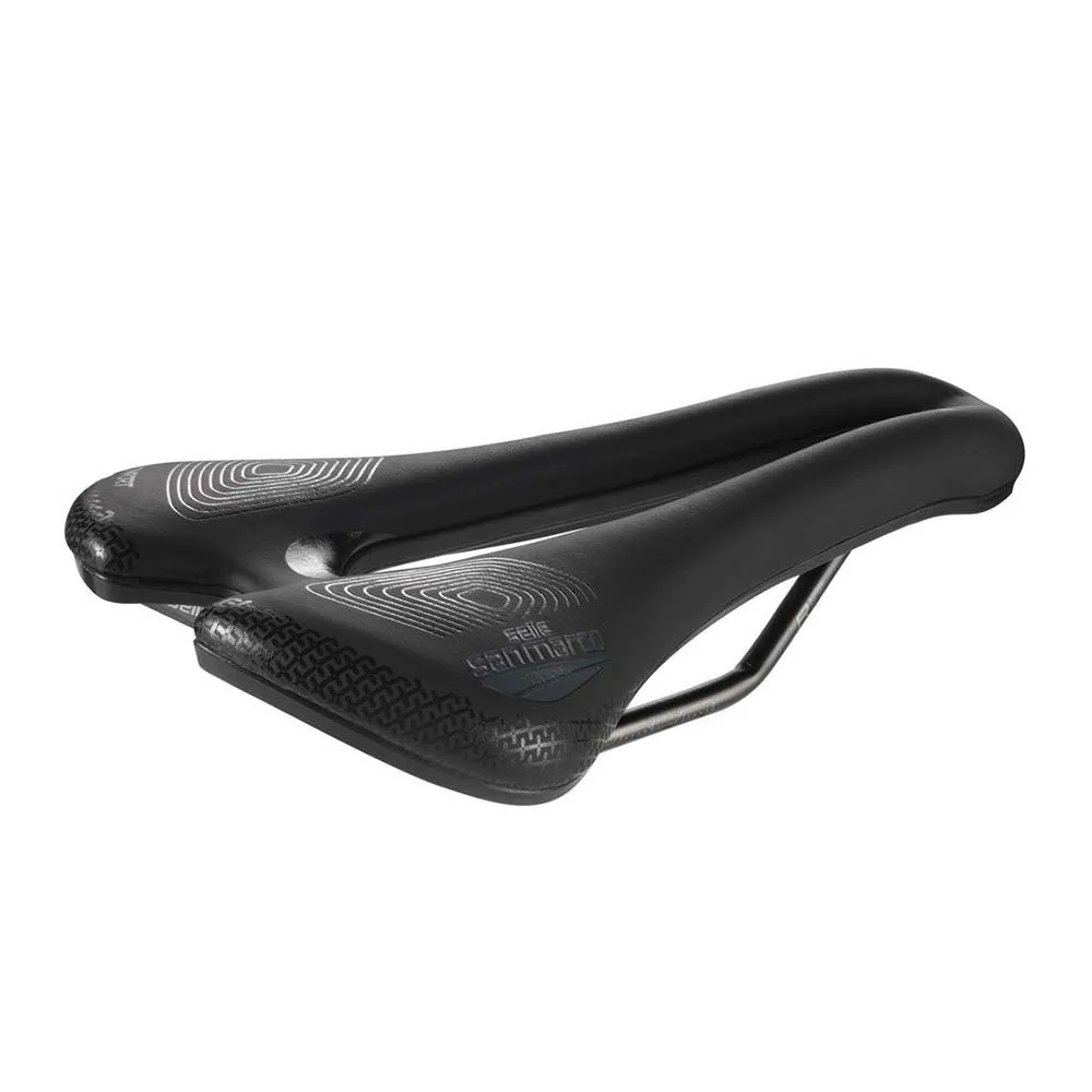 Selle San Marco Aspide Short Supercomfort Open-fit Racing Cykelsadel, Black, 139mm