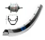 Shimano 700C Bakhjul med dubbelbottnad fälg Shimano Nexus 8 Frilöp Silver