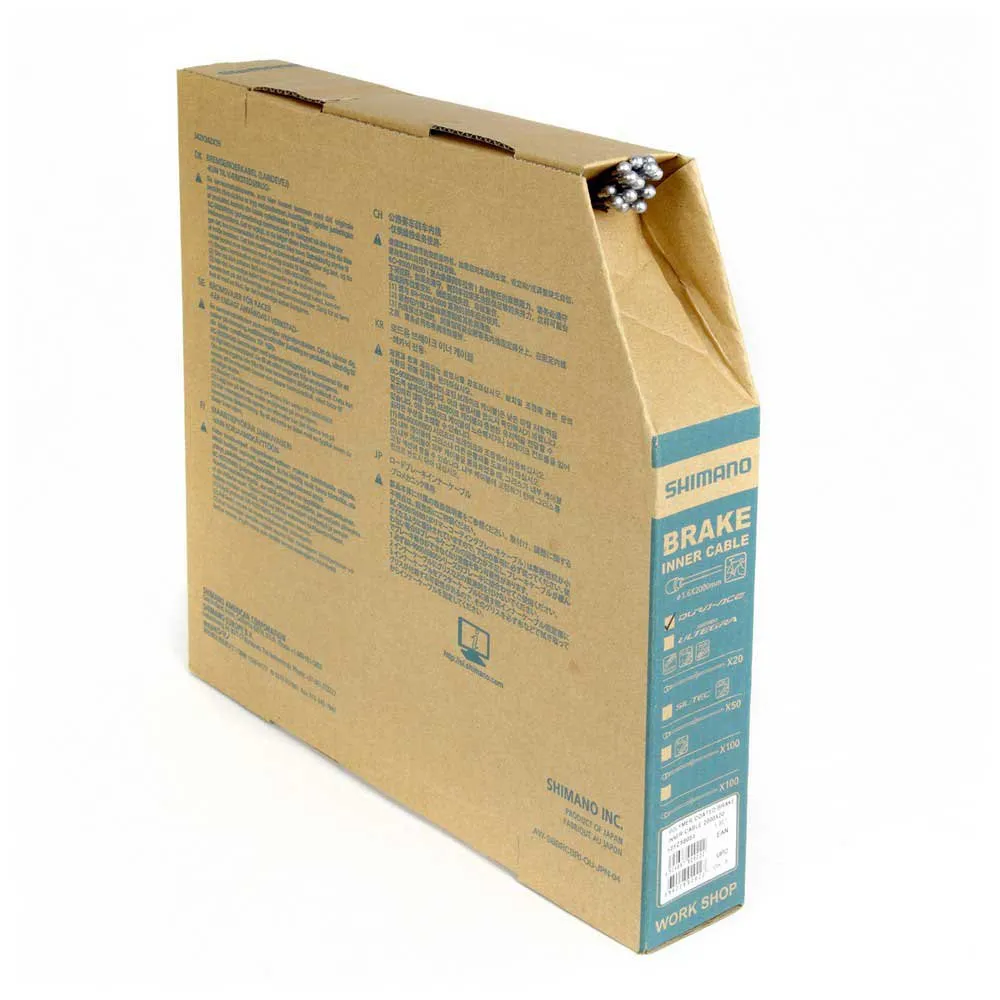 Shimano 9000 Bromskabel 20 Enheter, Silver, 1.6 x 2000mm Shimano 9000 Bromskabel 20 Enheter, Silver, 1.6 x 2000mm