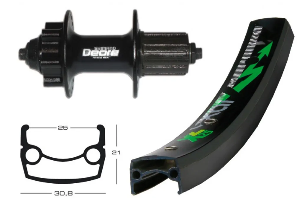 Shimano Bakhjul Svart Deore 8/9 speed kassette disc