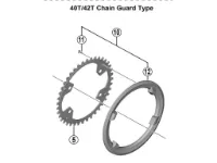 Shimano Cues 40 tands kedjeskydd och monteringsskruvar för vevparti modell FC-U6000