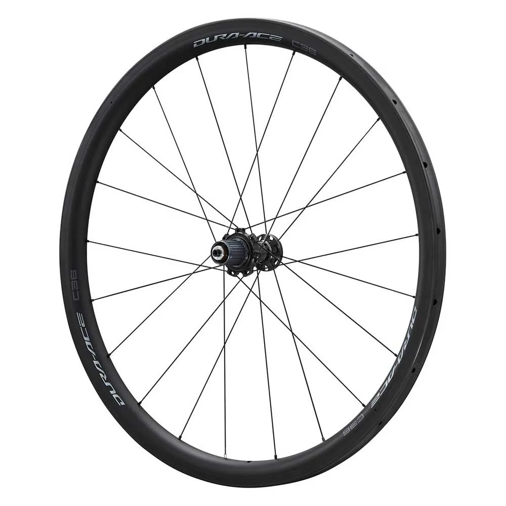 Shimano Dura Ace R9200 C36 Carbon Tubular Landsvägscykelns Bakhjul, Black, 10 x 130mm, Shimano/Sram HG Shimano Dura Ace R9200 C36 Carbon Tubular Landsvägscykelns Bakhjul, Black, 10 x 130mm, Shimano/Sram HG